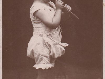 Vintage postcard: Baby with Instrument, UK, 1910