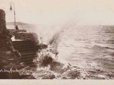 Vintage postcard: Anchor Head, Weston Super Mare, UK, 1911