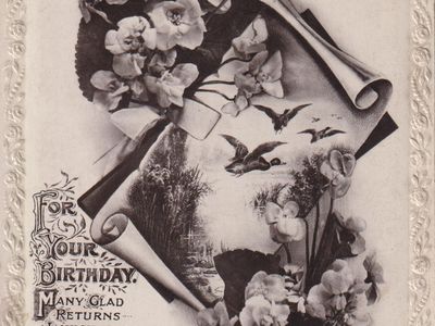 Vintage postcard: Birthday Greetings, UK, 1916