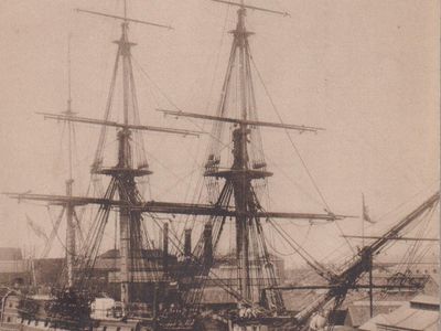 Vintage postcard: HMS Victory, Portsmouth, UK, 1955