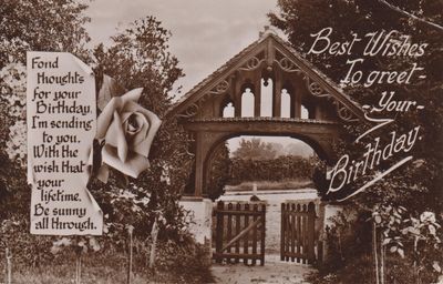 Vintage postcard: Best Birthday Wishes, 1932