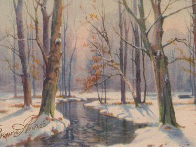 Vintage postcard: Bonne Annee, France