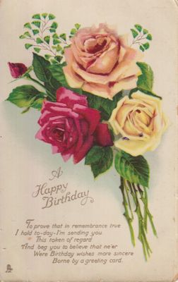 Vintage postcard: A Happy Birthday