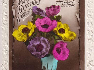 Vintage postcard: Daughters Birthday