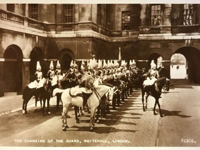 Vintage postcard: Changing of the Guard, London, UK, 1956