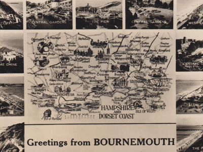 Vintage postcard: Bournemouth, UK, 1957