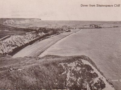 Vintage postcard: Dover from Shakespeare Cliff, UK, 1919