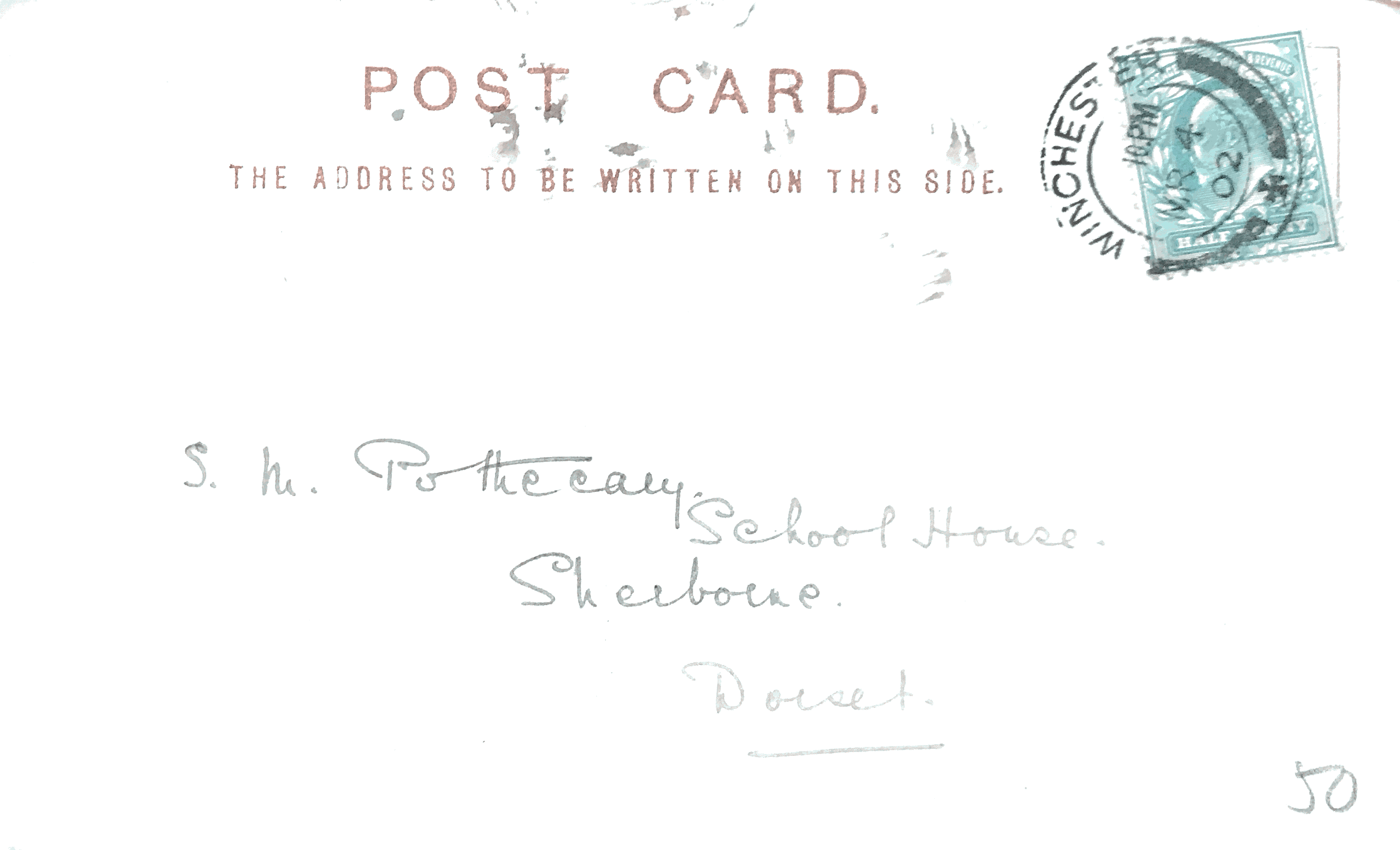 Back of vintage postcard: London Bridge, London, UK, 1902