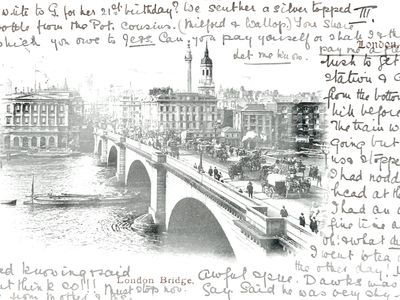 Vintage postcard: London Bridge, London, UK, 1902