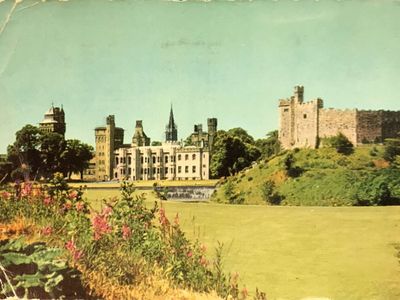 Vintage postcard: Cardiff Castle, Cardiff, Wales, UK, 1962