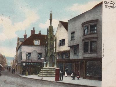 Vintage postcard: City Cross, Winchester, UK, 1903