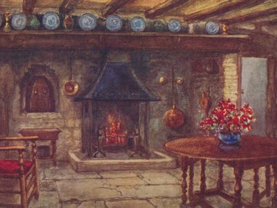 Vintage postcard: Anne Hathaways Cottage, Stratford On Avon, UK, 1936