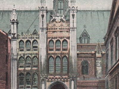 Vintage postcard: Guildhall, London, UK, 1907
