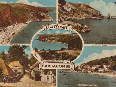 Vintage postcard: Babbacombe, Devon, UK, 1957