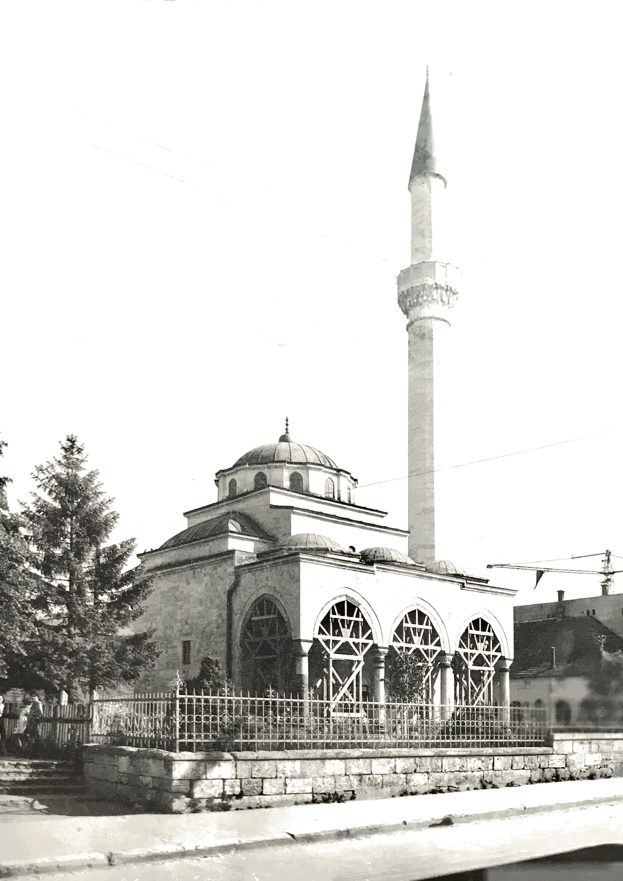 Vintage postcard: Ferhat Pasha Mosque, Banja Luka, present day Bosnia, 1960