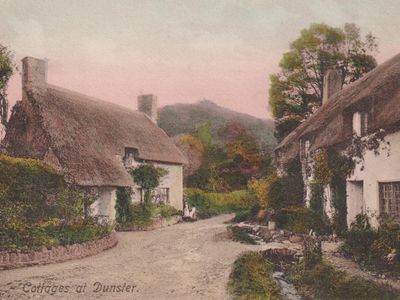 Vintage postcard: Dunster, UK