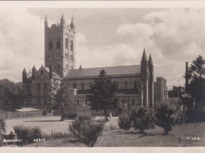 Vintage postcard: Buckfast Abbey, UK